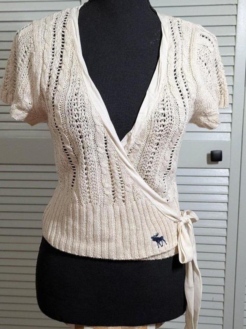 deadstock vintage Abercrombie & Fitch tie front cardigan